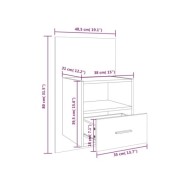 Tables de chevet murales 2 pcs Chêne fumé Bois d'ingénierie