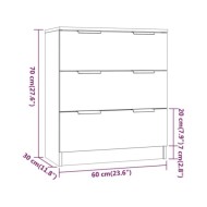 Buffet Chêne fumé 60x30x70 cm Bois d'ingénierie