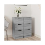 Buffets 2 pcs Sonoma gris 30x30x70 cm Bois d'ingénierie