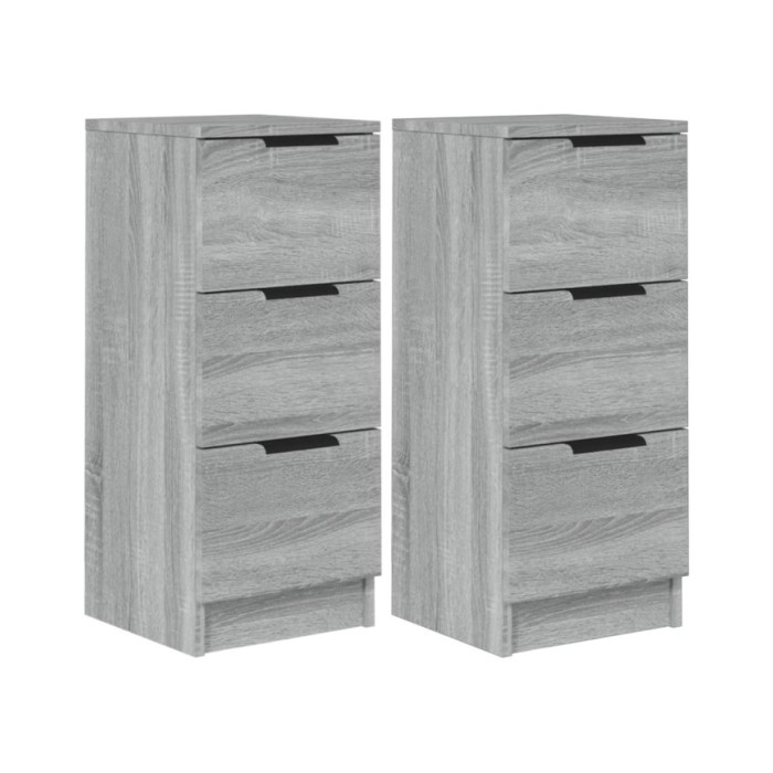 Buffets 2 pcs Sonoma gris 30x30x70 cm Bois d'ingénierie