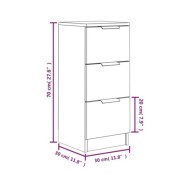 Buffets 2 pcs Sonoma gris 30x30x70 cm Bois d'ingénierie
