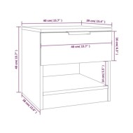 Table de chevet Chêne fumé Bois d'ingénierie
