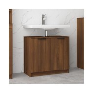 Armoire de bain Chêne fumé 64,5x33,5x59 cm Bois d'ingénierie