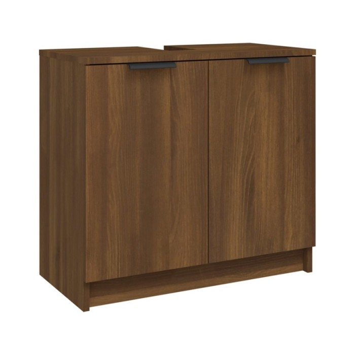 Armoire de bain Chêne fumé 64,5x33,5x59 cm Bois d'ingénierie