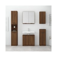 Armoire de bain Chêne fumé 64,5x33,5x59 cm Bois d'ingénierie