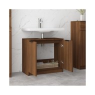 Armoire de bain Chêne fumé 64,5x33,5x59 cm Bois d'ingénierie