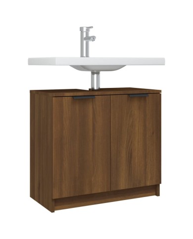 Armoire de bain Chêne fumé 64,5x33,5x59 cm Bois d'ingénierie