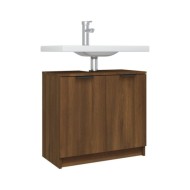Armoire de bain Chêne fumé 64,5x33,5x59 cm Bois d'ingénierie