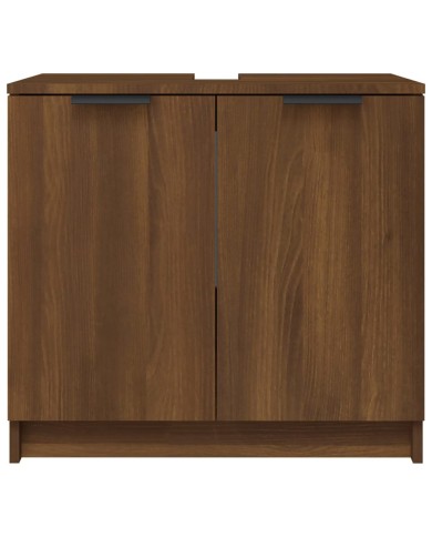 Armoire de bain Chêne fumé 64,5x33,5x59 cm Bois d'ingénierie