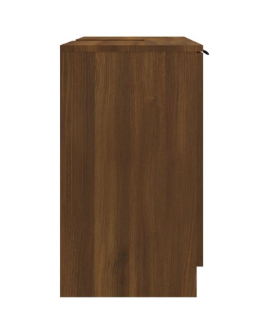 Armoire de bain Chêne fumé 64,5x33,5x59 cm Bois d'ingénierie