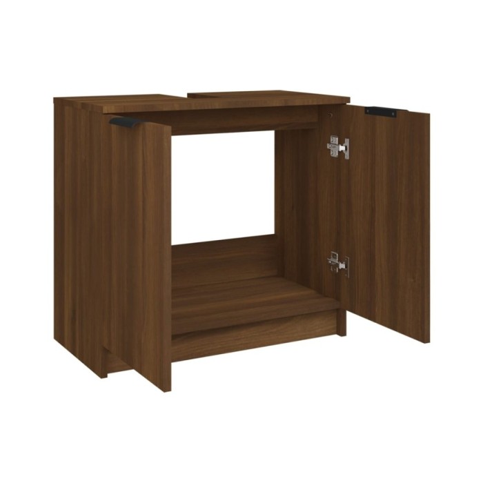Armoire de bain Chêne fumé 64,5x33,5x59 cm Bois d'ingénierie