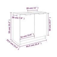 Armoire de bain Chêne fumé 64,5x33,5x59 cm Bois d'ingénierie
