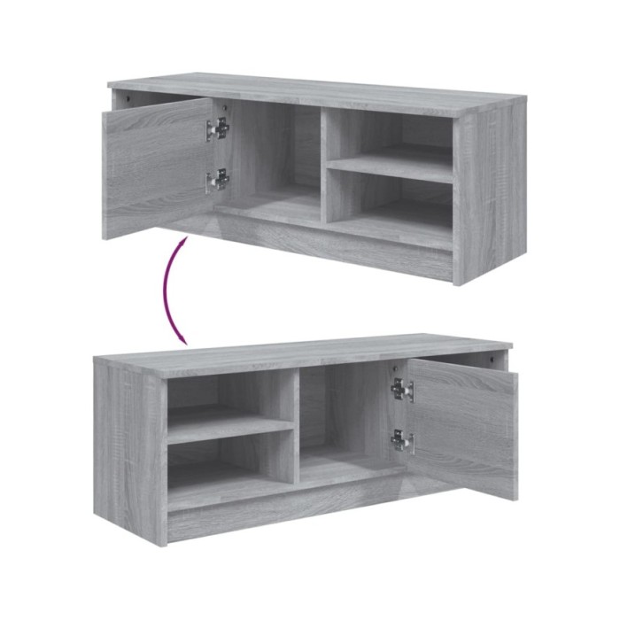 Meuble TV Sonoma gris 102x35,5x36,5 cm Bois d'ingénierie