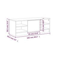 Meuble TV Sonoma gris 102x35,5x36,5 cm Bois d'ingénierie