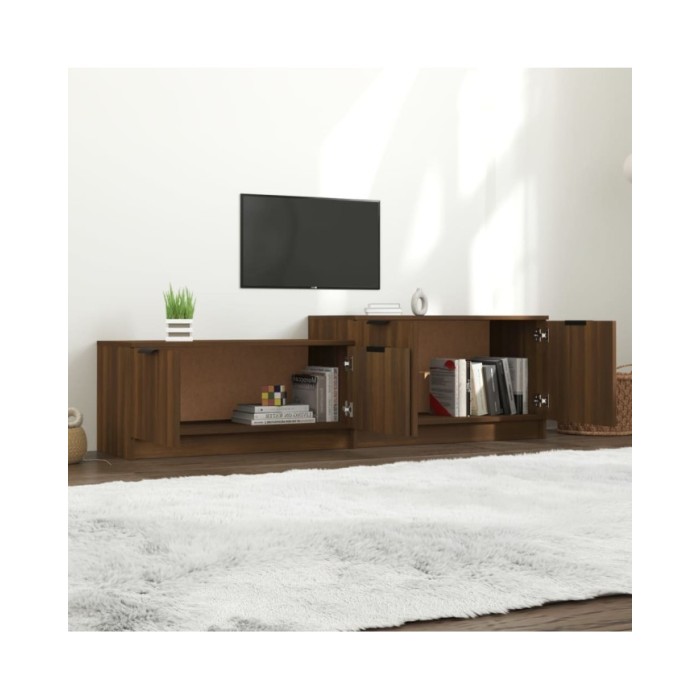 Meuble TV Chêne marron 158,5x36x45 cm Bois d'ingénierie