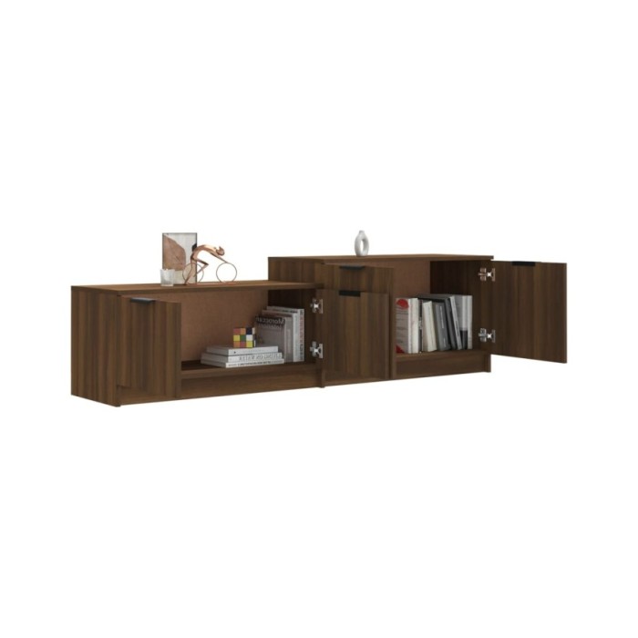 Meuble TV Chêne marron 158,5x36x45 cm Bois d'ingénierie