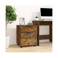 Classeur mobile avec roues Chêne fumé 45x38x54 cm Bois