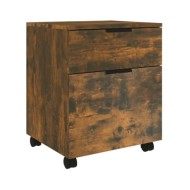 Classeur mobile avec roues Chêne fumé 45x38x54 cm Bois