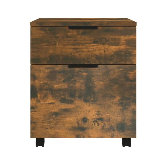 Classeur mobile avec roues Chêne fumé 45x38x54 cm Bois