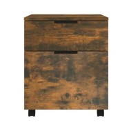 Classeur mobile avec roues Chêne fumé 45x38x54 cm Bois