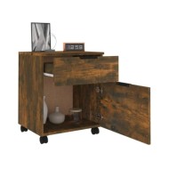 Classeur mobile avec roues Chêne fumé 45x38x54 cm Bois