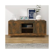 Meuble TV Chêne fumé 102x35x45 cm Bois d'ingénierie