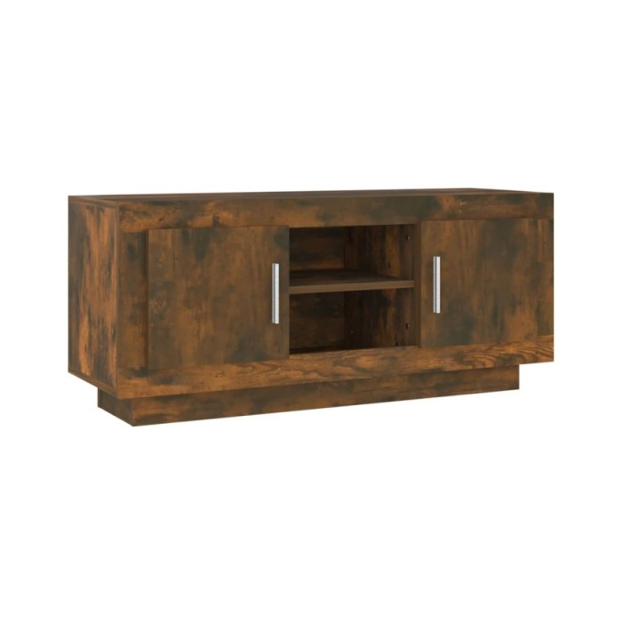 Meuble TV Chêne fumé 102x35x45 cm Bois d'ingénierie