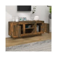 Meuble TV Chêne fumé 102x35x45 cm Bois d'ingénierie