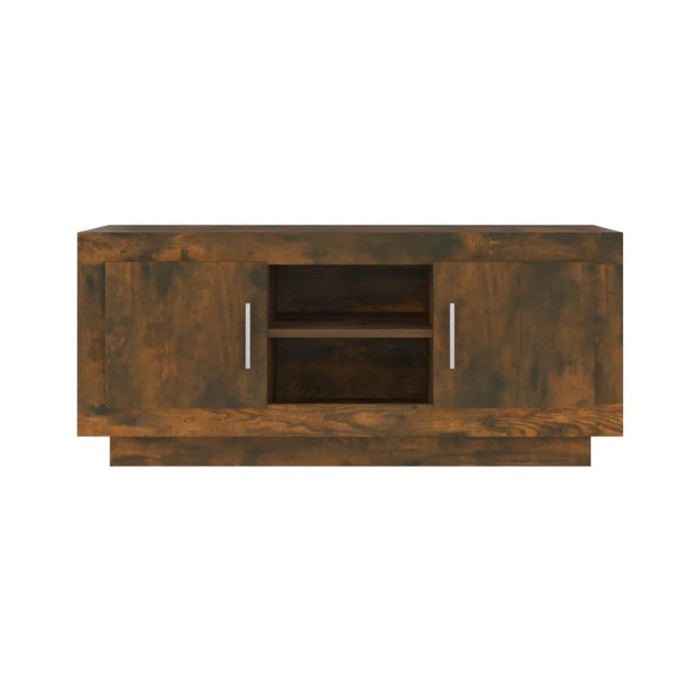 Meuble TV Chêne fumé 102x35x45 cm Bois d'ingénierie