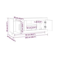 Meuble TV Chêne fumé 102x35x45 cm Bois d'ingénierie