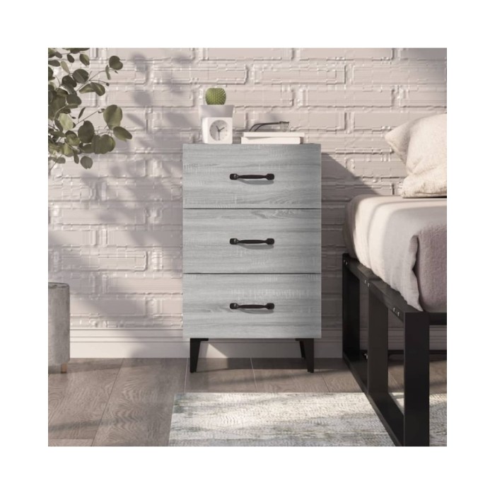 Table de chevet Sonoma gris 40x40x66 cm Bois d'ingénierie