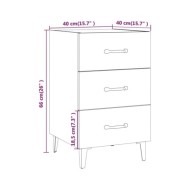 Table de chevet Sonoma gris 40x40x66 cm Bois d'ingénierie