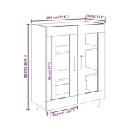 Buffet Chêne marron 69,5x34x90 cm Bois d'ingénierie