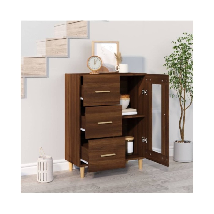 Buffet Chêne marron 69,5x34x90 cm Bois d'ingénierie