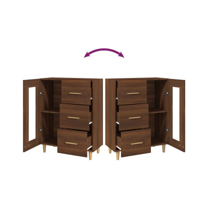 Buffet Chêne marron 69,5x34x90 cm Bois d'ingénierie