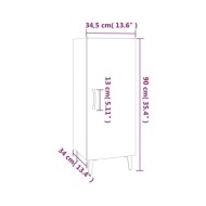 Buffet Chêne fumé 34,5x34x90 cm Bois d'ingénierie