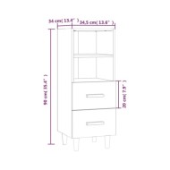 Buffet Sonoma gris 34,5x34x90 cm Bois d'ingénierie