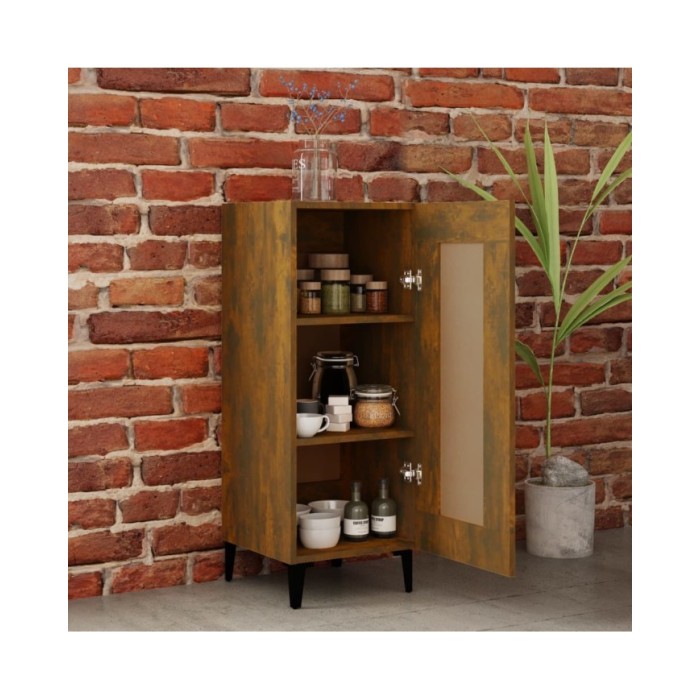 Buffet Chêne fumé 34,5x34x90 cm Bois d'ingénierie