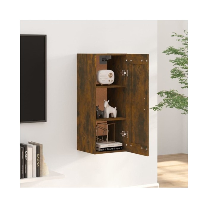 Armoire murale Chêne fumé 35x34x90 cm Bois d'ingénierie