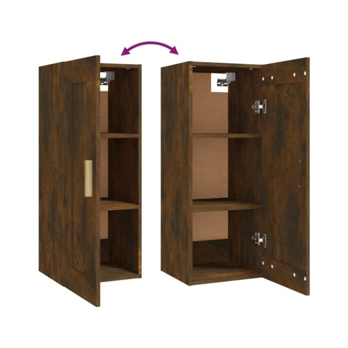 Armoire murale Chêne fumé 35x34x90 cm Bois d'ingénierie
