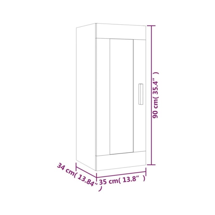 Armoire murale Chêne fumé 35x34x90 cm Bois d'ingénierie