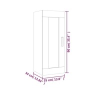 Armoire murale Chêne fumé 35x34x90 cm Bois d'ingénierie