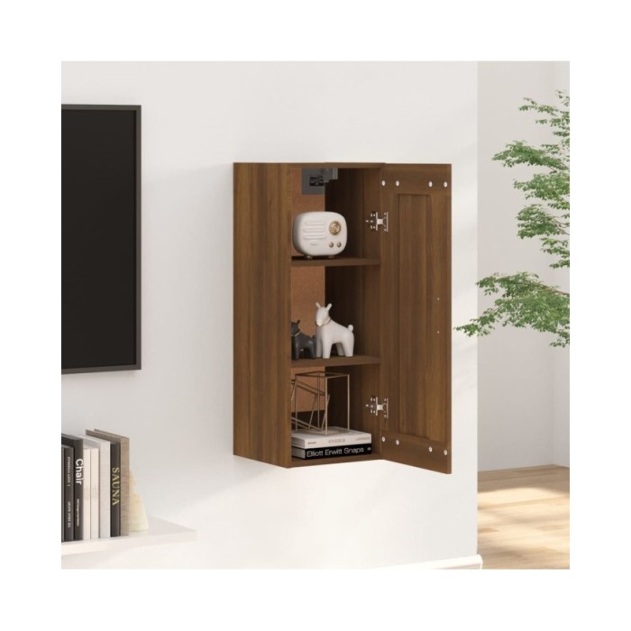 Armoire suspendue Chêne marron 35x34x90 cm Bois d'ingénierie