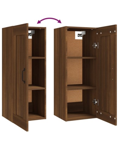 Armoire suspendue Chêne marron 35x34x90 cm Bois d'ingénierie