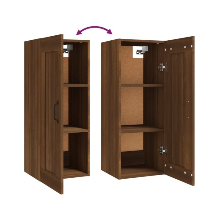 Armoire suspendue Chêne marron 35x34x90 cm Bois d'ingénierie