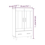 Buffet Chêne marron 70x31x115 cm Bois d'ingénierie
