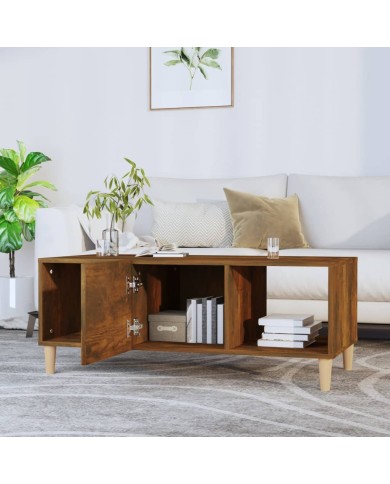 Table basse Chêne fumé 102x50x40 cm Bois d'ingénierie