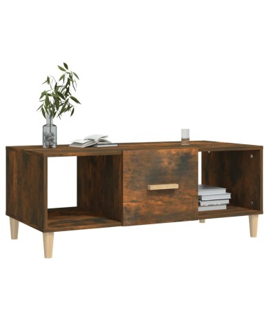 Table basse Chêne fumé 102x50x40 cm Bois d'ingénierie