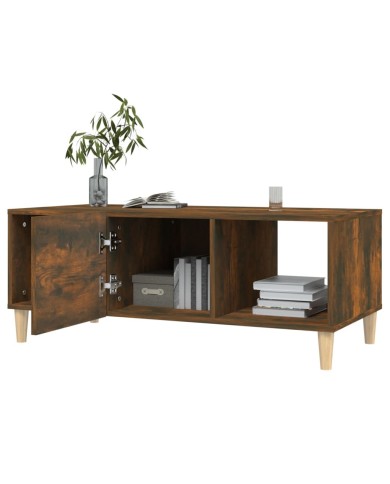 Table basse Chêne fumé 102x50x40 cm Bois d'ingénierie