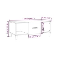 Table basse Chêne fumé 102x50x40 cm Bois d'ingénierie